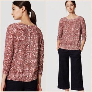 LOFT | Button Back Maroon Cardigan